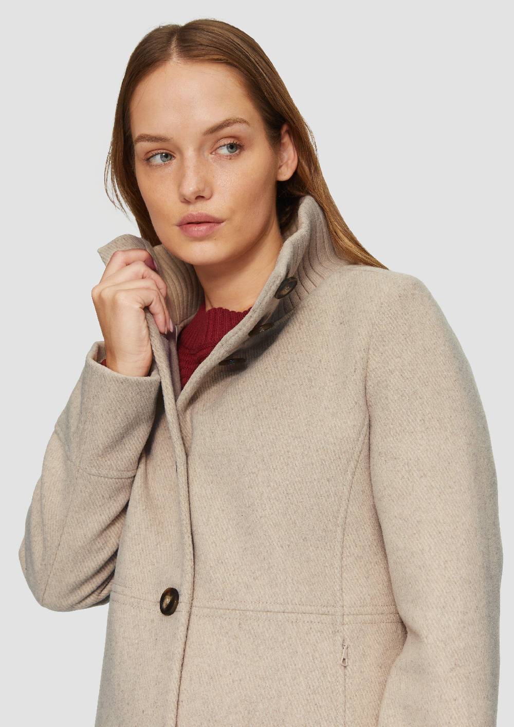 S.Oliver Twilljacke mit Strick-Stehkragen und Eingrifftaschen Clearance-Verkauf
