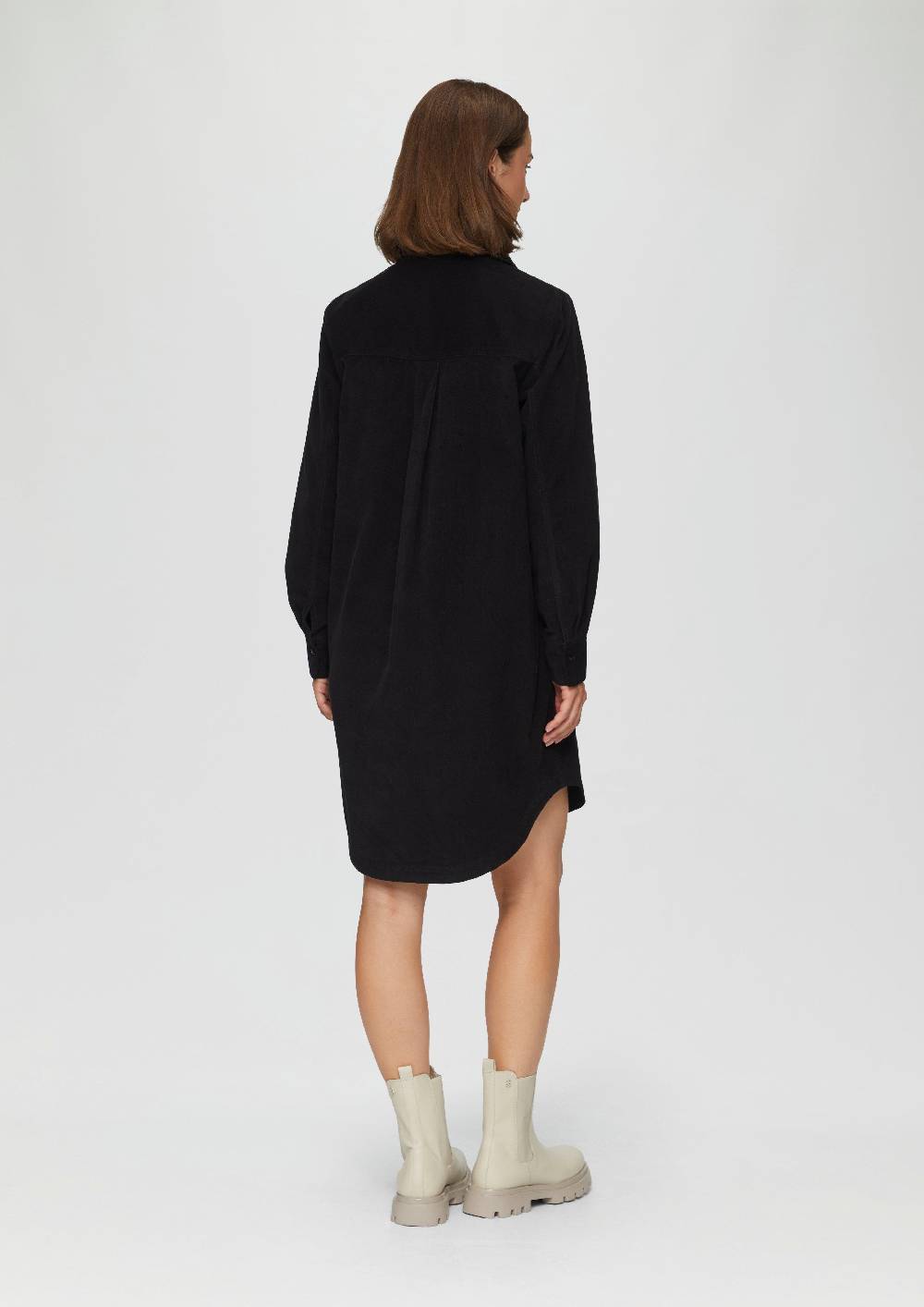 S.Oliver Hemdblusenkleid aus Feincord mit seitlichen Eingrifftaschen Black Friday Preise