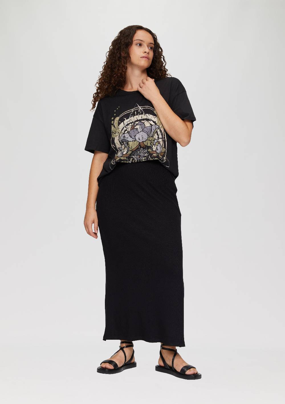 S.Oliver Print-T-Shirt mit überschnittenen Schultern im Angebot