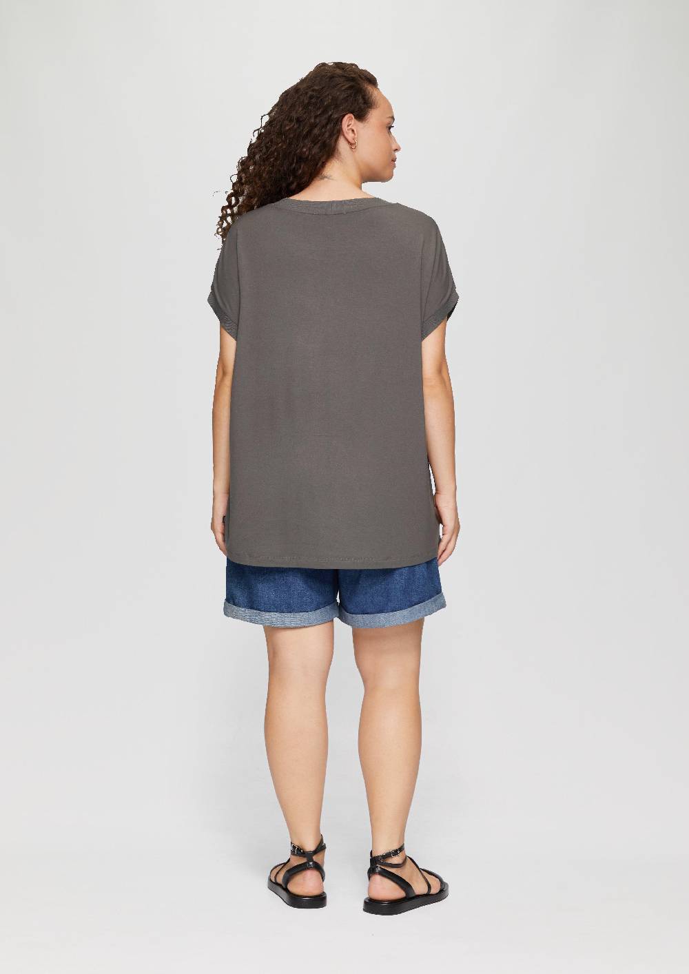 S.Oliver Materialmix-T-Shirt im Loose Fit Schlussverkauf