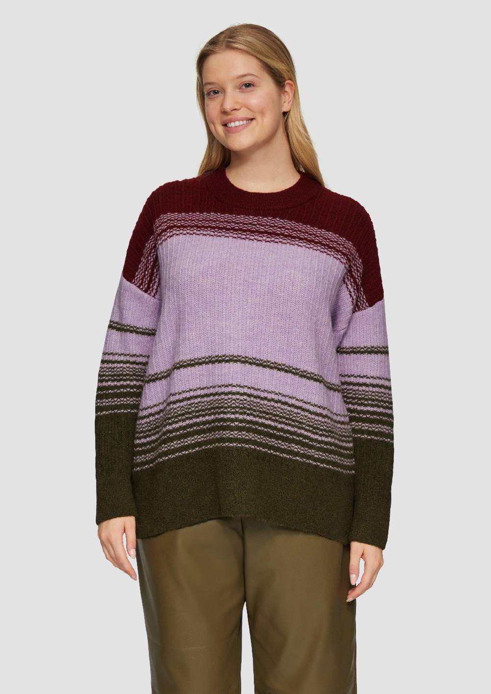 S.Oliver Gestreifter Strickpullover im Relaxed Fit Kostenloser Versand