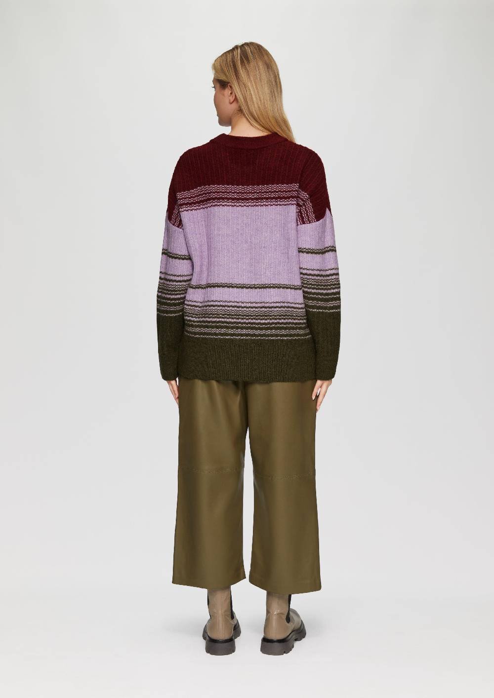 S.Oliver Gestreifter Strickpullover im Relaxed Fit Kostenloser Versand