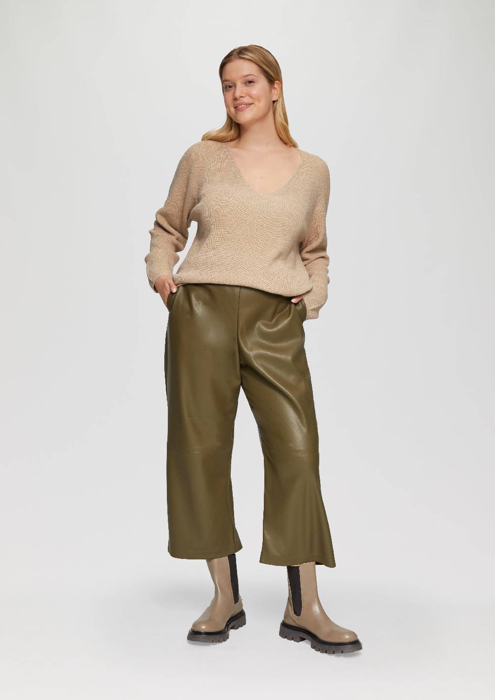 S.Oliver Strickpullover mit V-Ausschnitt im Loose Fit Flash Sale