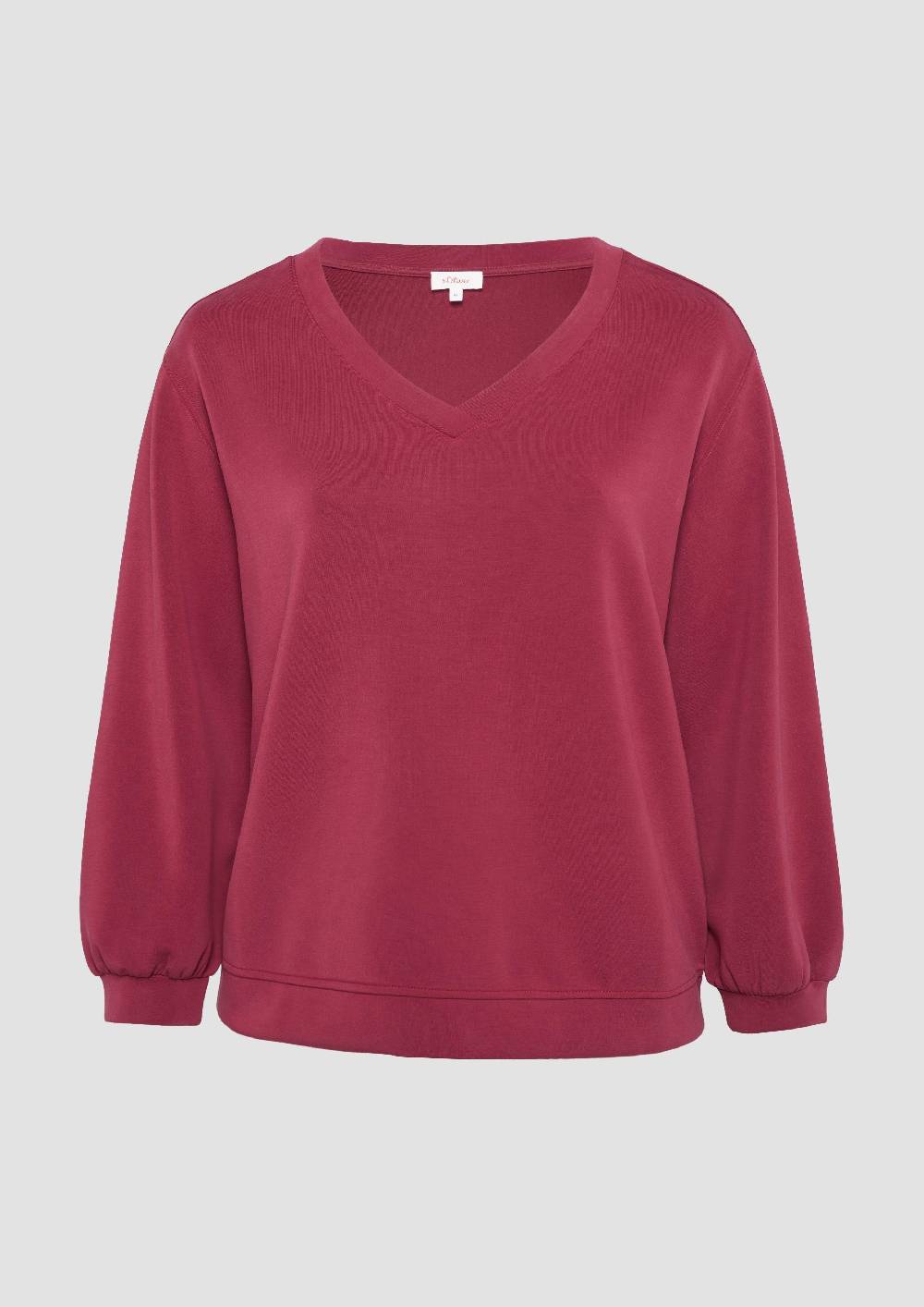 S.Oliver Scuba-Sweatshirt mit V-Ausschnitt Online Shopping