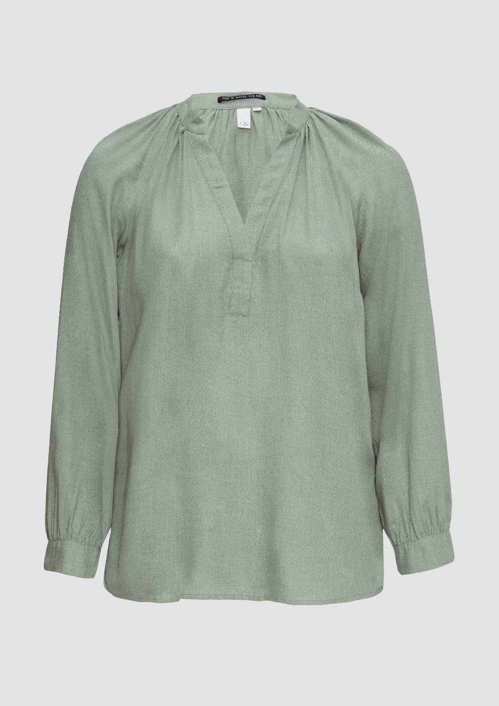 S.Oliver Melierte Viskosebluse mit Raffung Preisnachlass