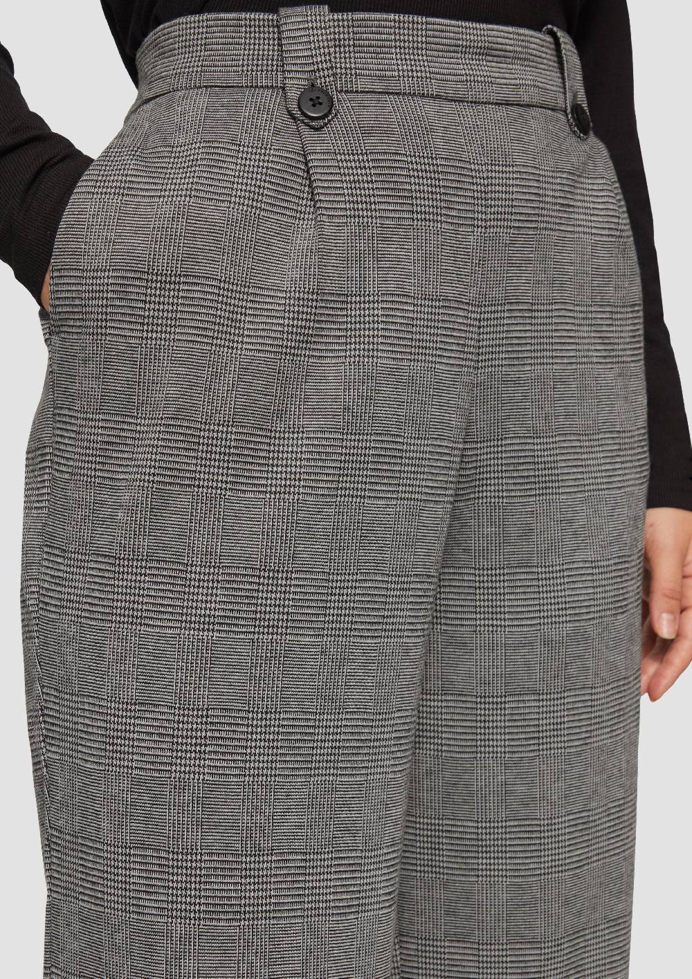 S.Oliver Gemusterte Wide-Leg-Hose aus Interlock-Jersey Vatertagsangebot