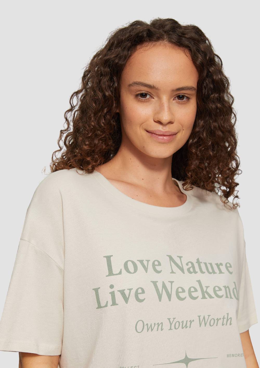 S.Oliver Print-Shirt mit überschnittenen Schultern Räumungsverkauf