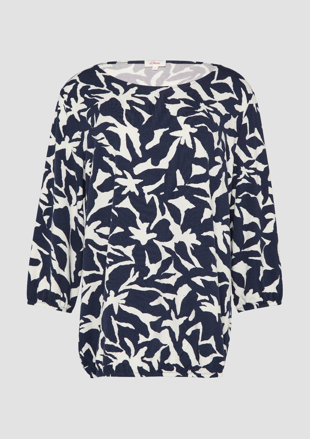 S.Oliver Shirt mit All-over-Print aus Viskosestretch Tägliche Deals