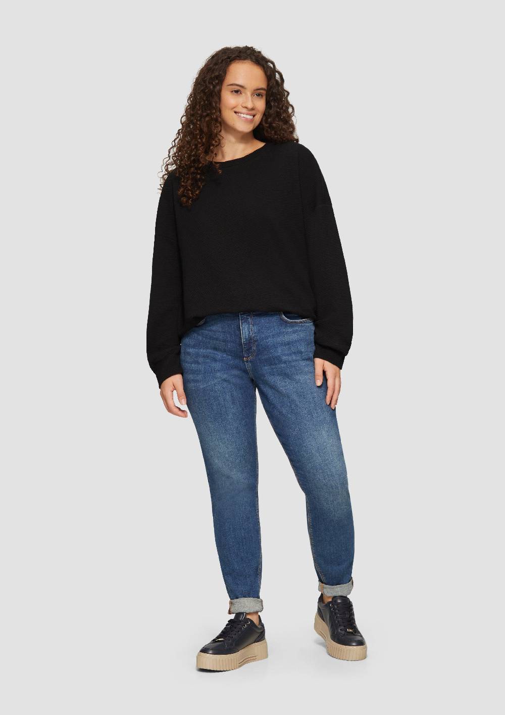 S.Oliver Loose Fit-Sweatshirt mit Struktur Tiefpreis