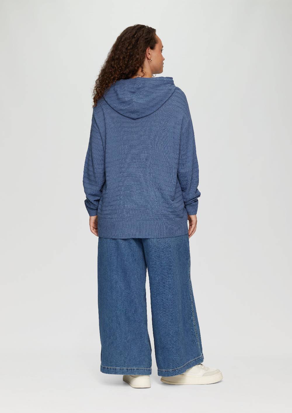 S.Oliver Strukturierter Strickpullover mit Kapuze Kostenlose Rückgabe