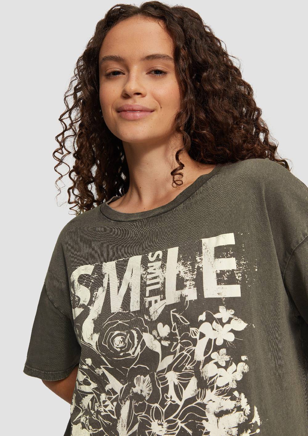 S.Oliver Oversized Print-Shirt im Used-Look Bis zu 50% Rabatt