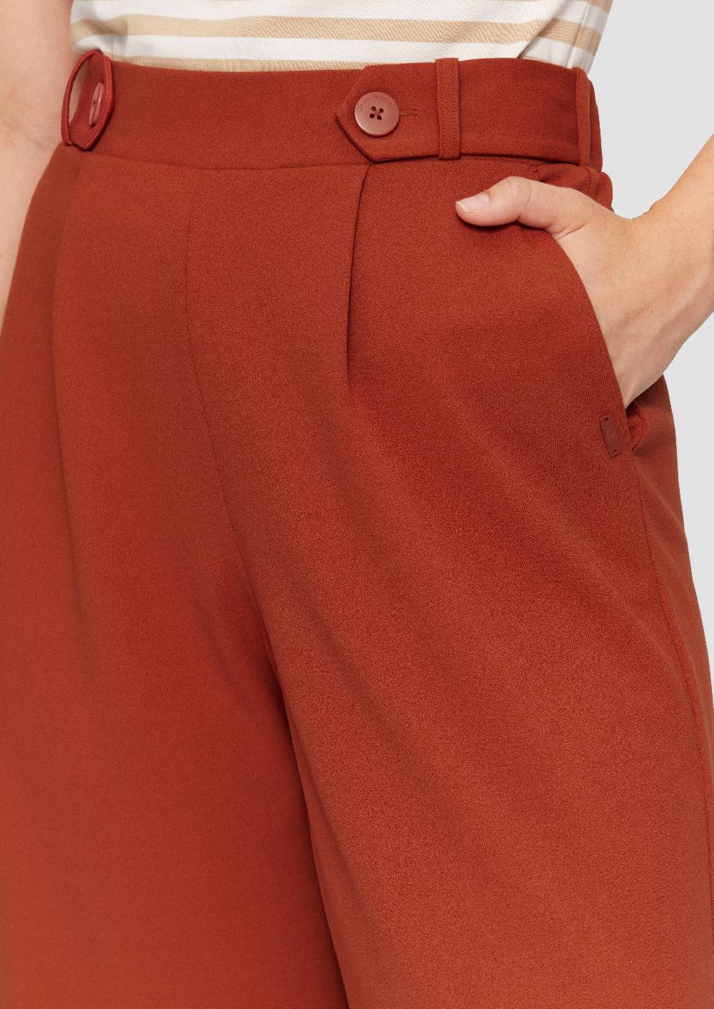 S.Oliver Elastische Wide-Leg-Hose aus Crêpe Bis zu 60% Rabatt