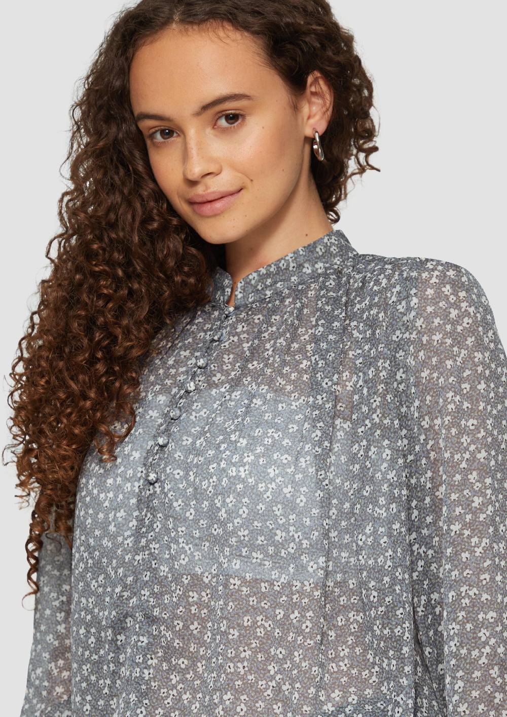 S.Oliver Leicht transparente Chiffonbluse mit Puffärmeln Nur für heute