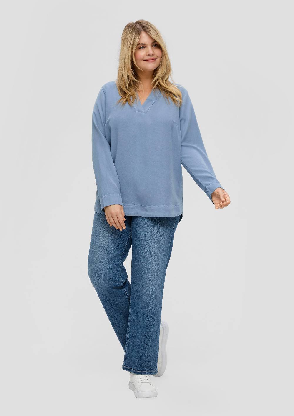 S.Oliver Lyocellbluse mit Tunika-Ausschnitt Discount Store für neue Produkte