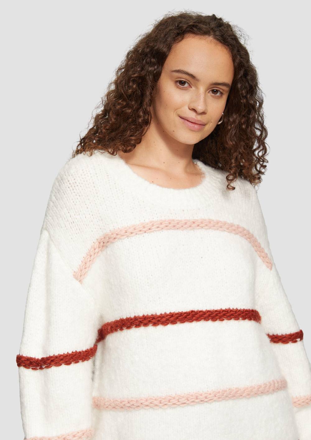 S.Oliver Flauschiger Pullover mit überschnittenen Schultern Super Rabatt