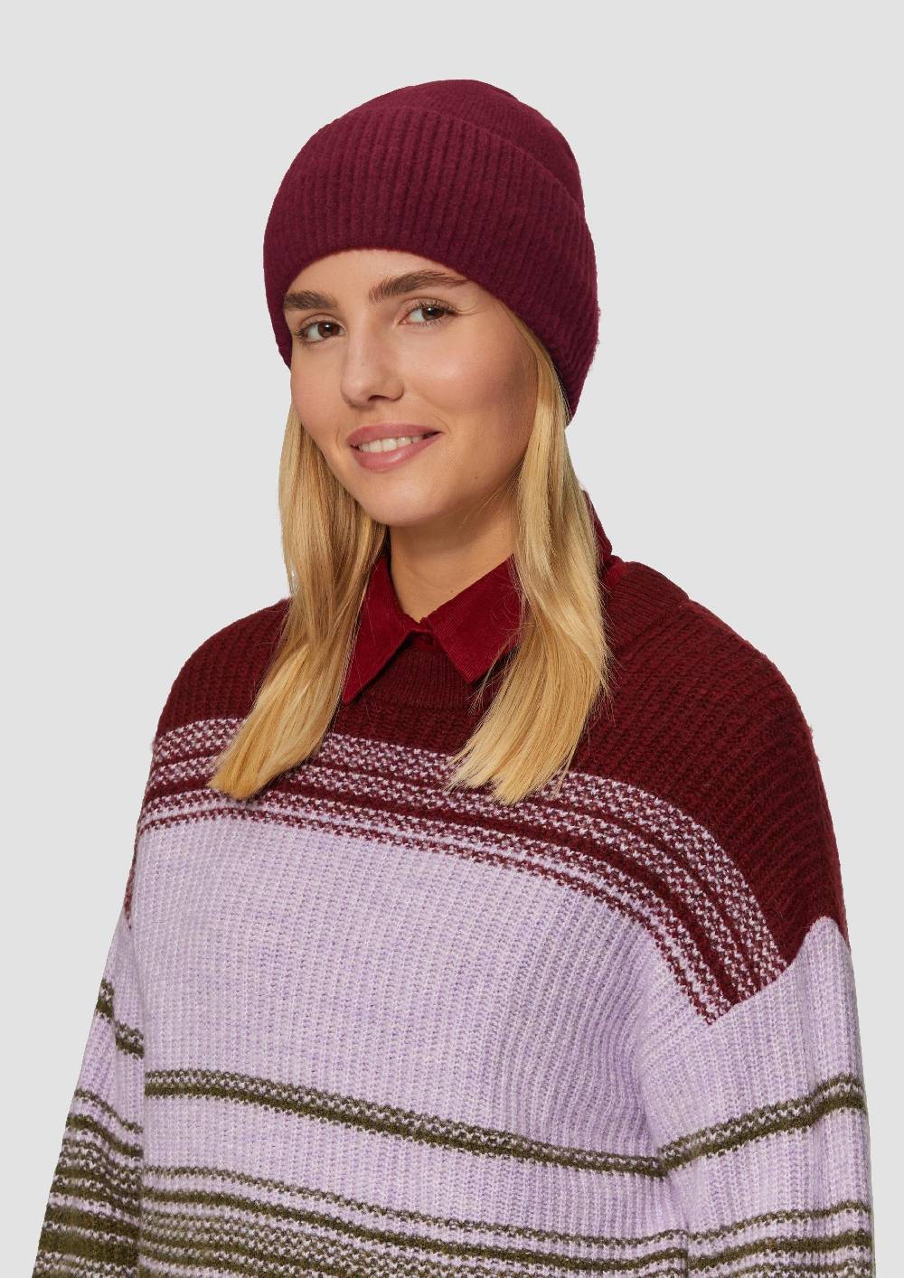S.Oliver Beanie aus Rippstrick Großer Ausverkauf