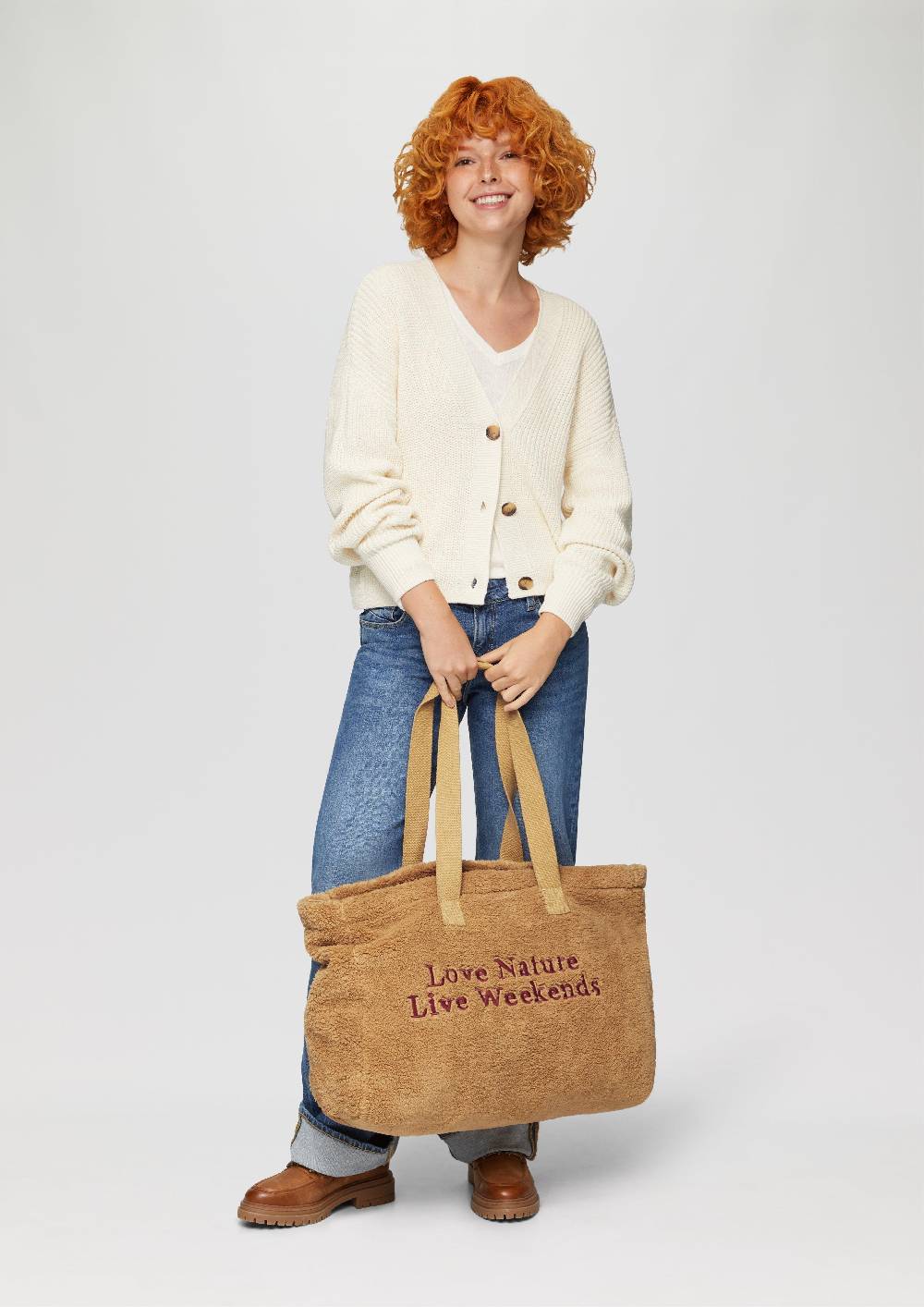 S.Oliver Shopper aus Teddyplüsch mit Stickerei Neuheiten