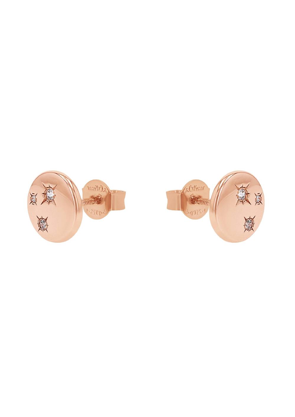 S.Oliver rosévergoldete Silber-Ohrstecker mit Stern-motiv Discount Store für neue Produkte
