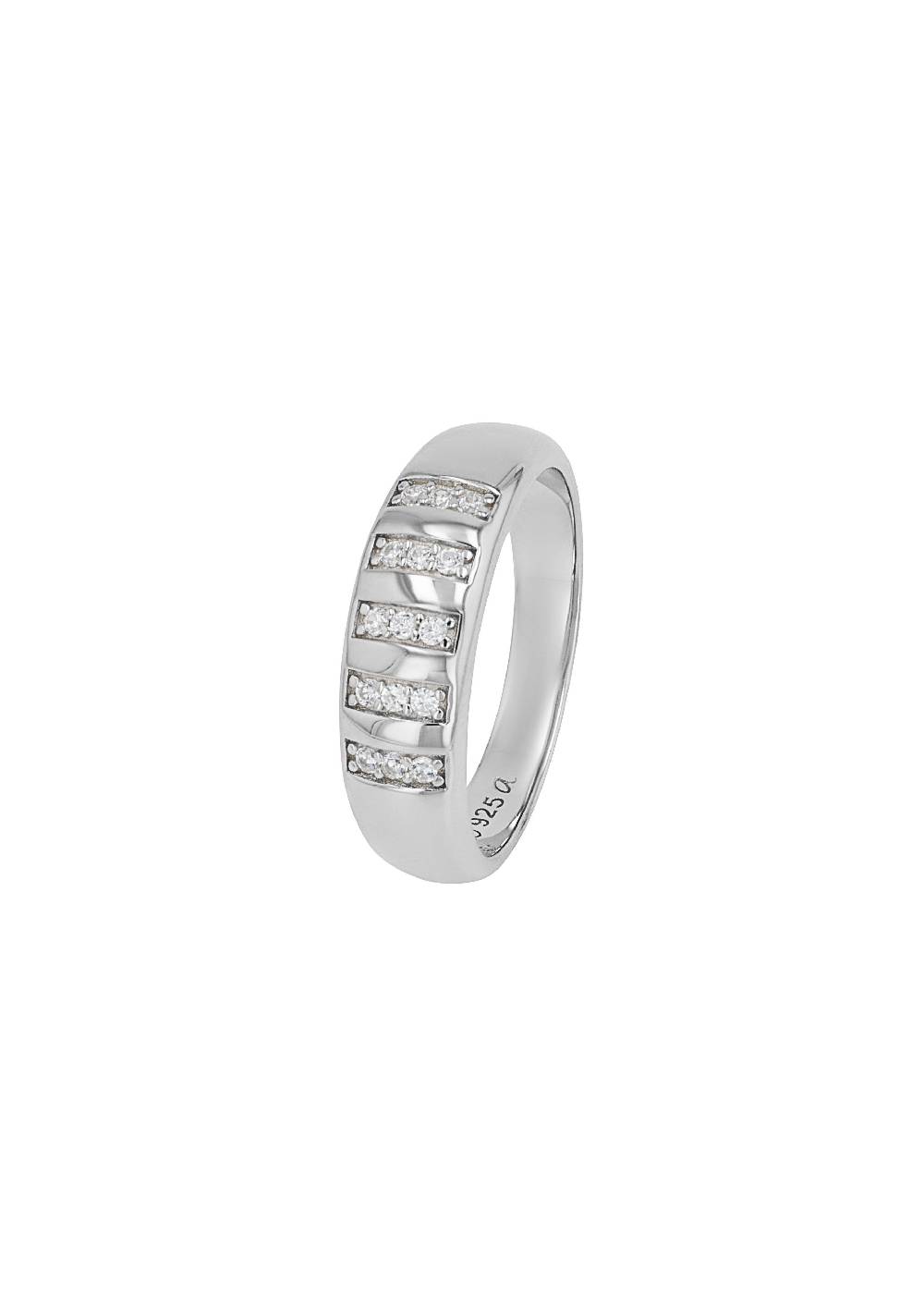 S.Oliver Silber-Ring mit Zirkonia-Steinen 50% Rabatt mit kostenlosem Versand