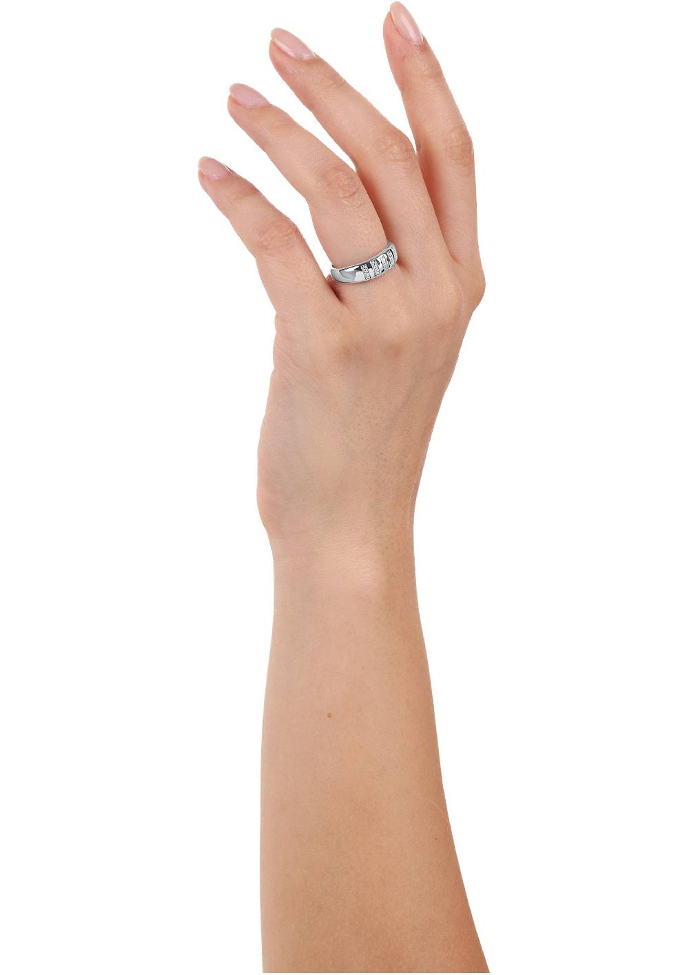 S.Oliver Silber-Ring mit Zirkonia-Steinen 50% Rabatt mit kostenlosem Versand