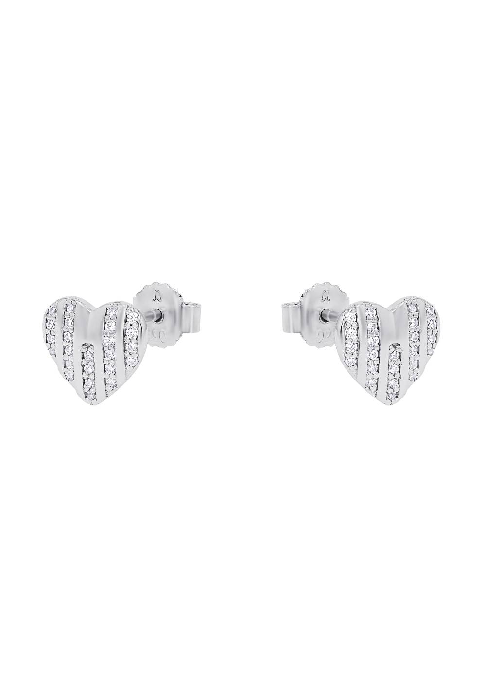 S.Oliver Silber-Ohrstecker mit Zirkonia-Steinen in Herzform Fabrikladen