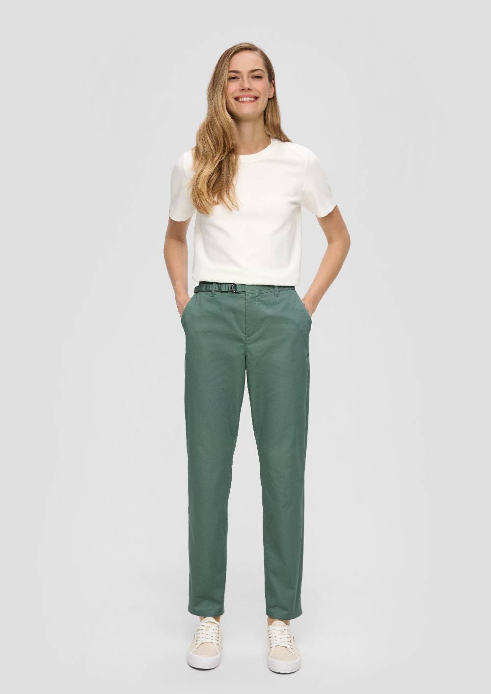 S.Oliver Chino mit Gürtel aus Baumwollstretch Fabrik Onlineshop