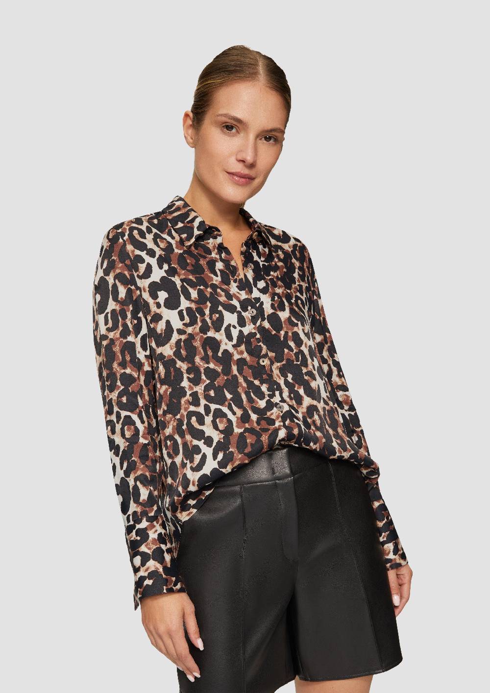 S.Oliver Hemdbluse mit Leo-Print Günstig kaufen
