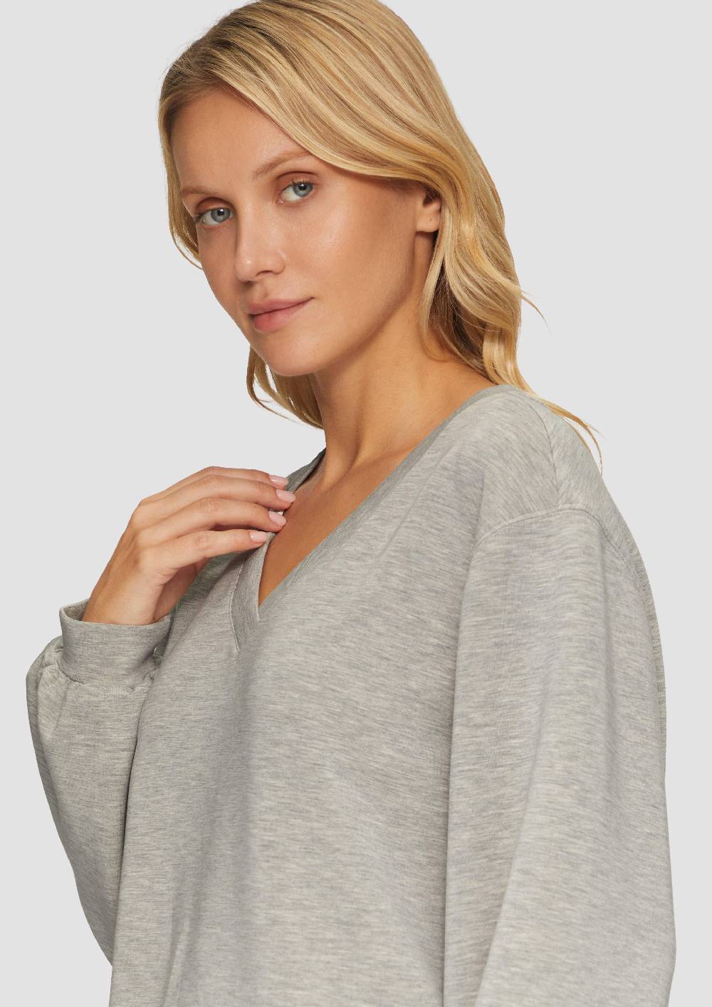 S.Oliver Scuba-Sweatshirt mit V-Ausschnitt Begrenztes Angebot