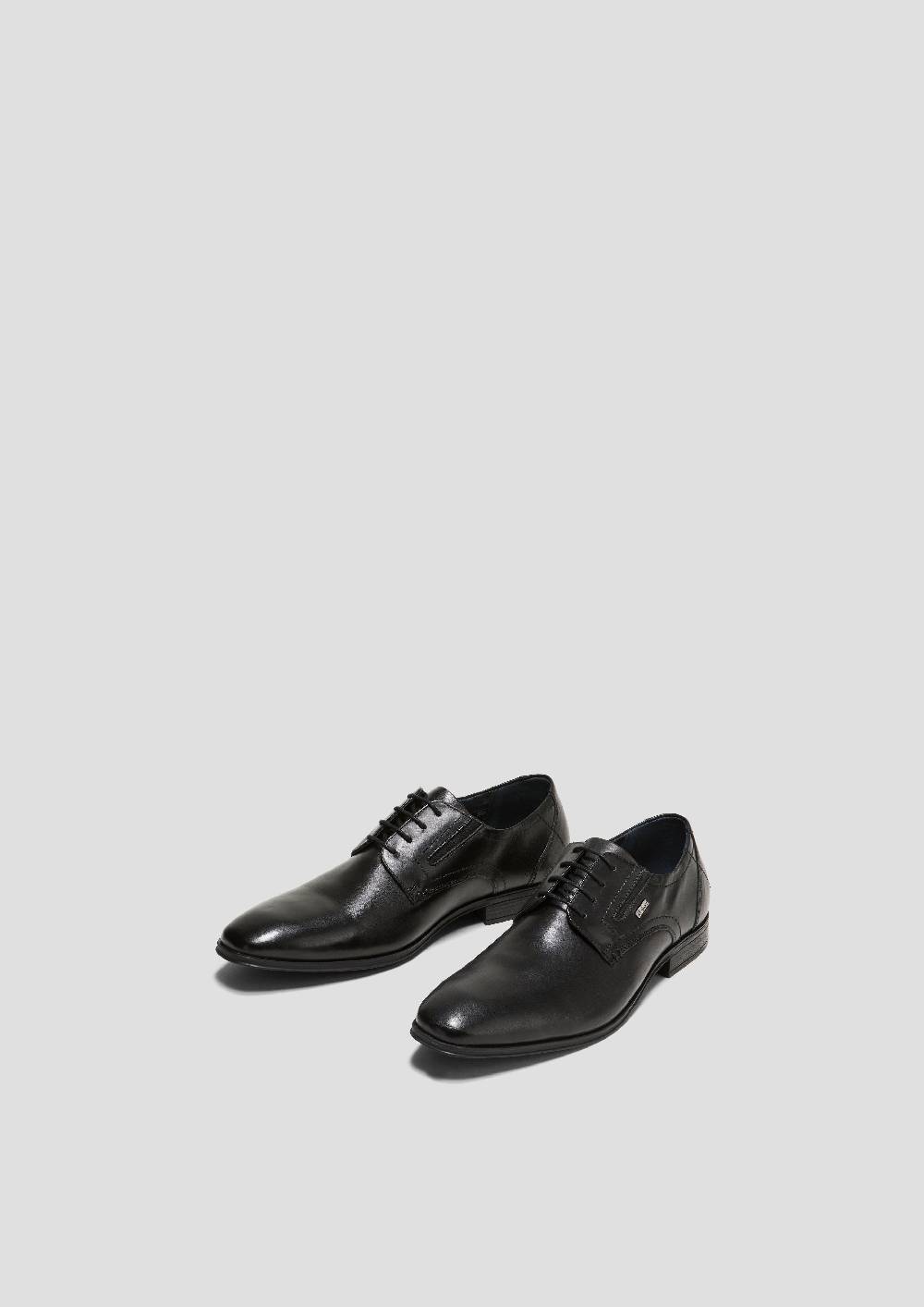 S.Oliver Echtleder-Schnürer mit Gummizug-Detail Black Friday Preise
