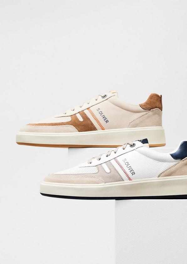 S.Oliver Sneaker aus Leder mit Logo-Detail Begrenztes Angebot