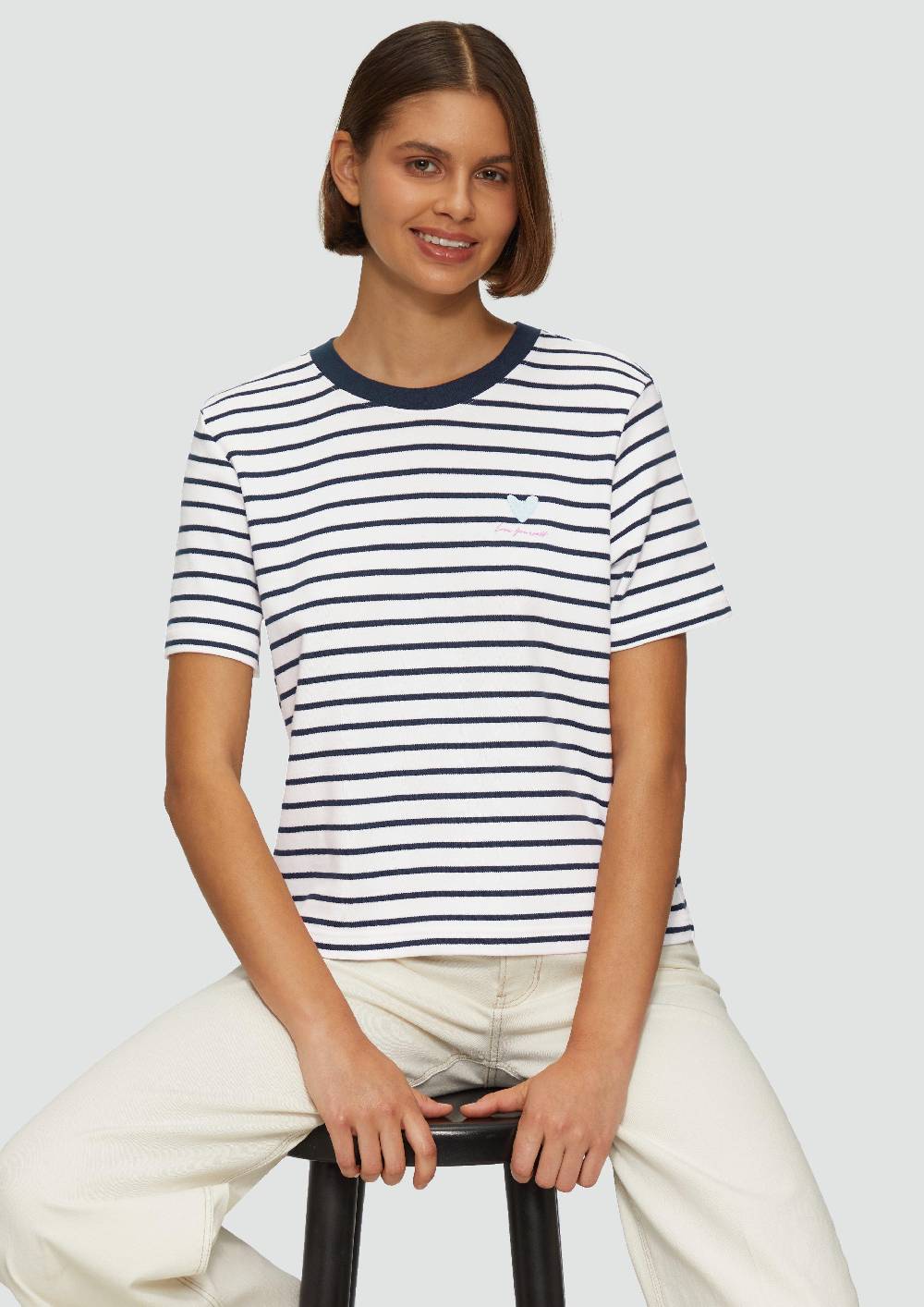 S.Oliver Ringelshirt mit Stickerei Top Angebot