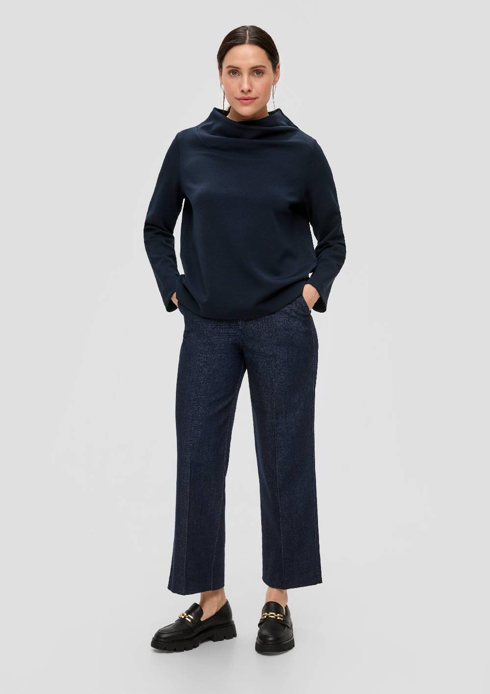 S.Oliver Sweatshirt mit Wasserfall-Kragen Zeitbegrenzte Promotion