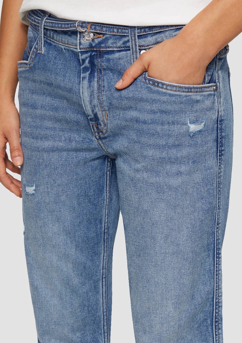 S.Oliver Cropped Jeans Karolin / Regular Fit / Mid Rise / Straight Leg 50% Rabatt mit kostenlosem Versand