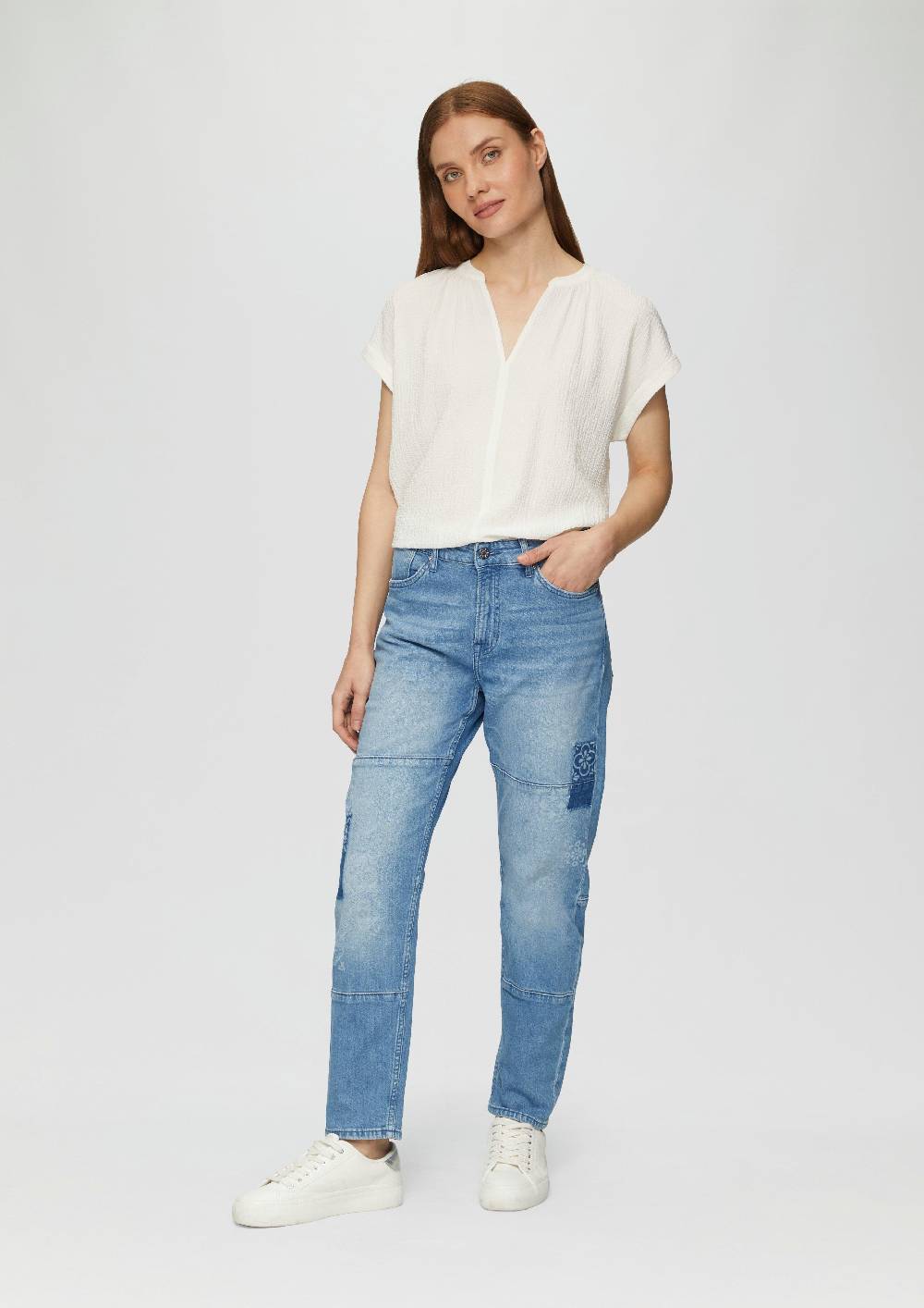 S.Oliver Ankle-Jeans Franciz / Relaxed Fit / Mid Rise / Tapered Leg / Laser-Print Begrenzt auf 3 Tage