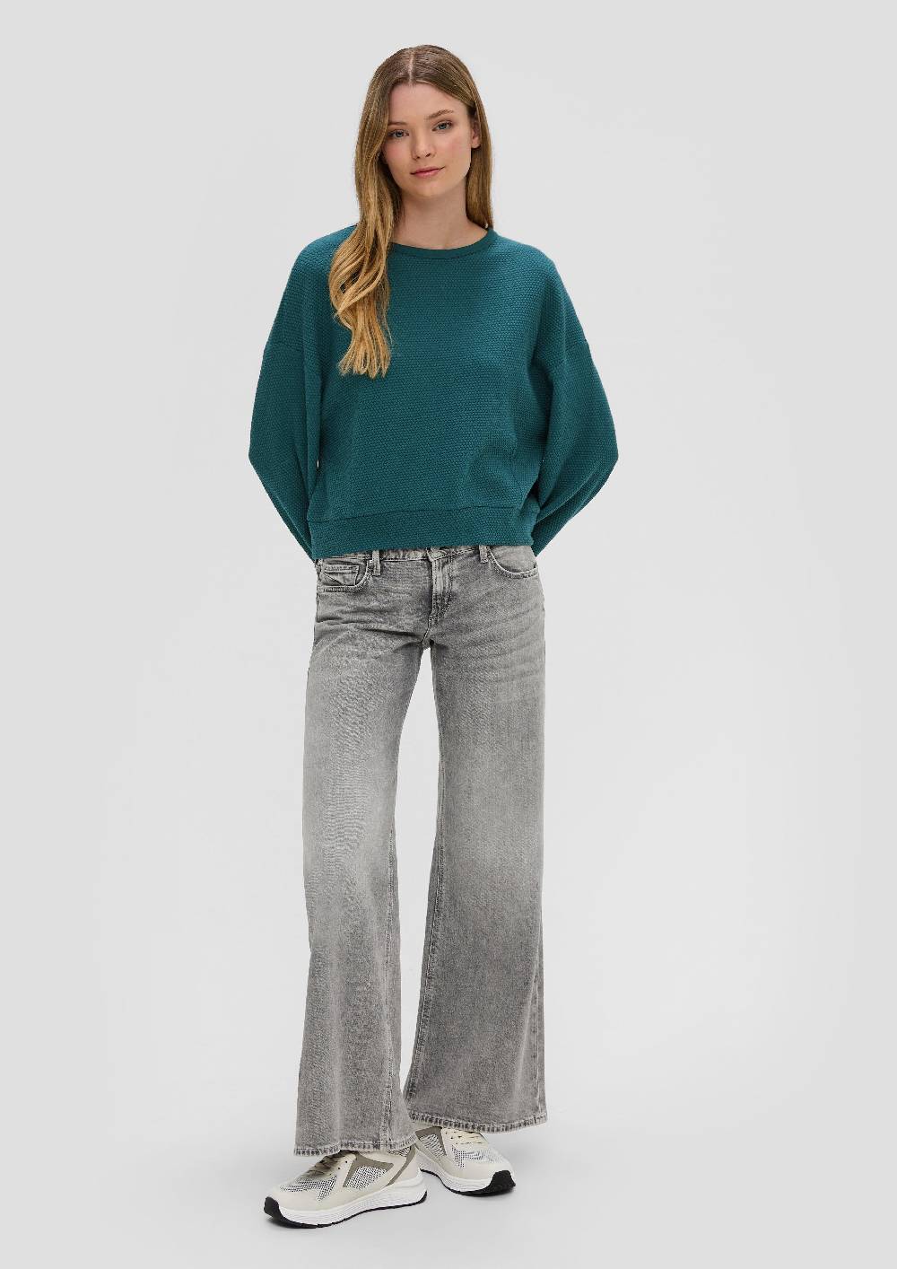 S.Oliver Sweatshirt im Boxy Cut mit Piquéstruktur Rabatte dieses Monats