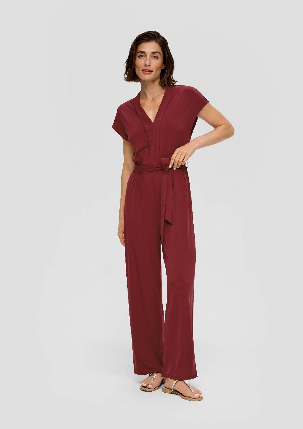 S.Oliver Jersey-Overall mit Stoffgürtel Flash Sale