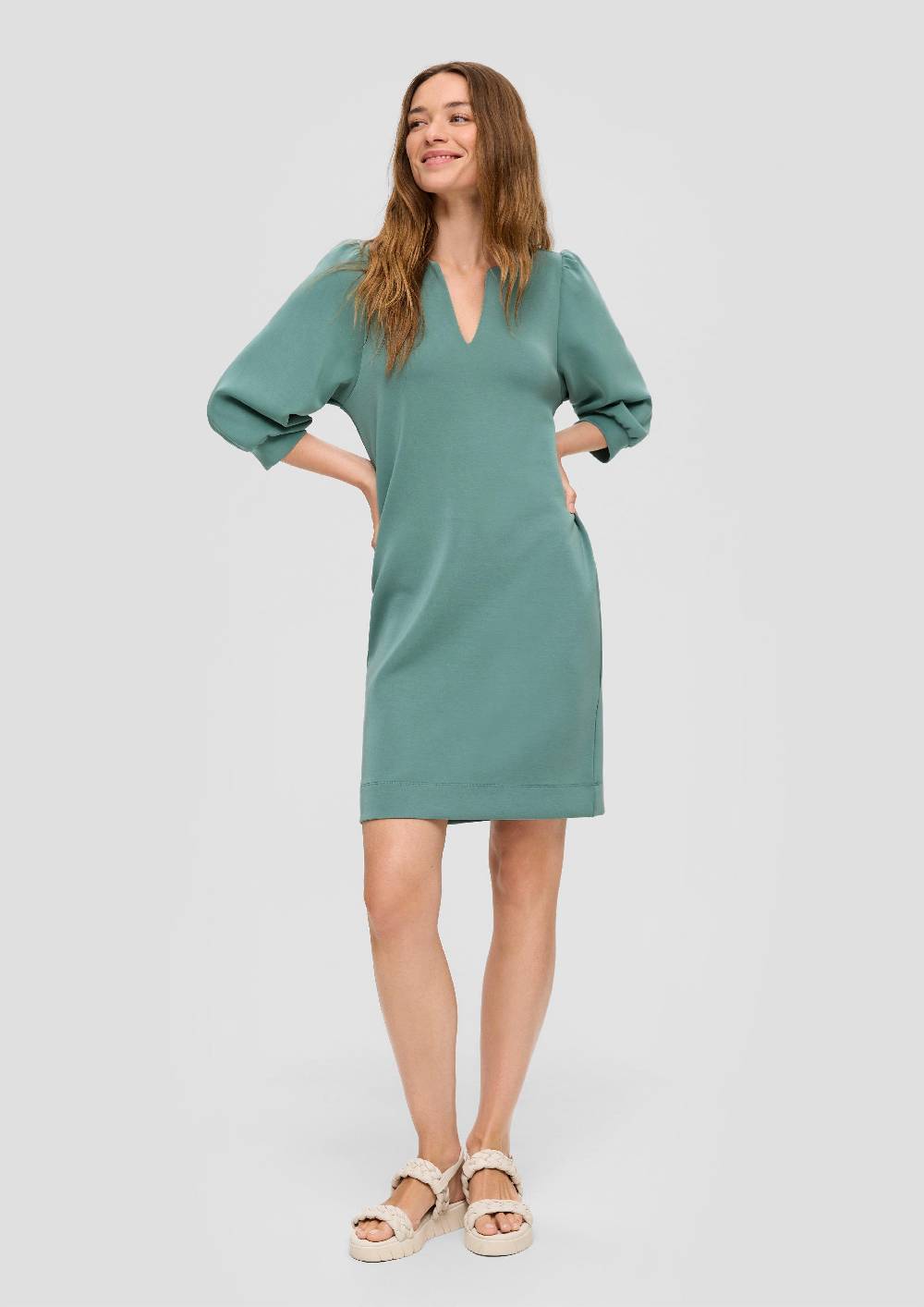 S.Oliver Softshell-Kleid mit V-Ausschnitt Osterangebot
