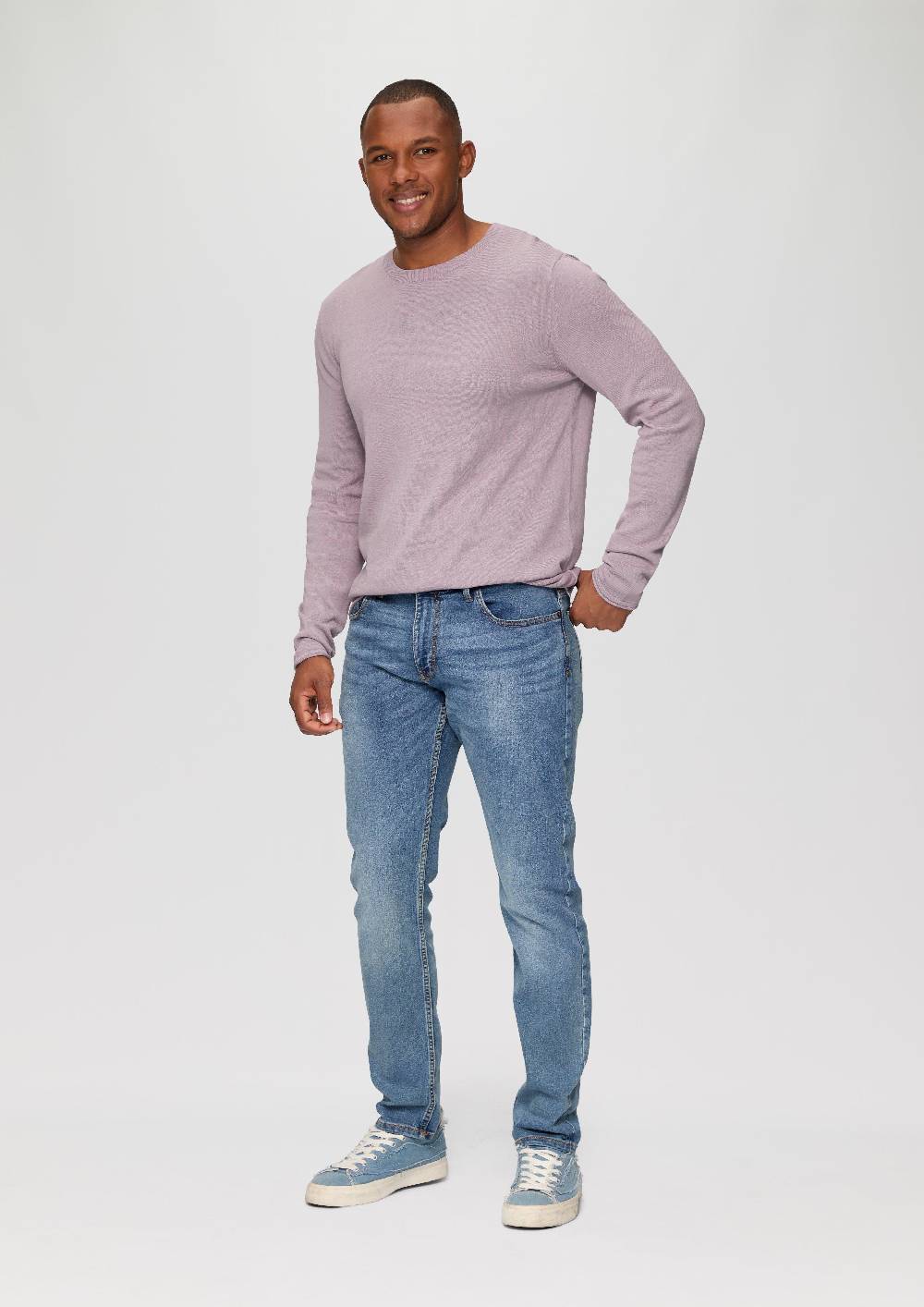 S.Oliver Strickpullover mit Rollsaum und Wascheffekt Valentinstagsangebot