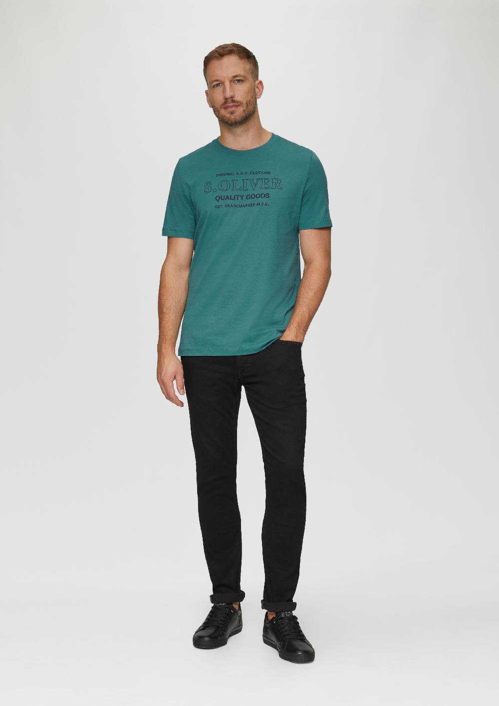 S.Oliver T-Shirt mit Logo-Motiven aus reiner Baumwolle Blitzangebot