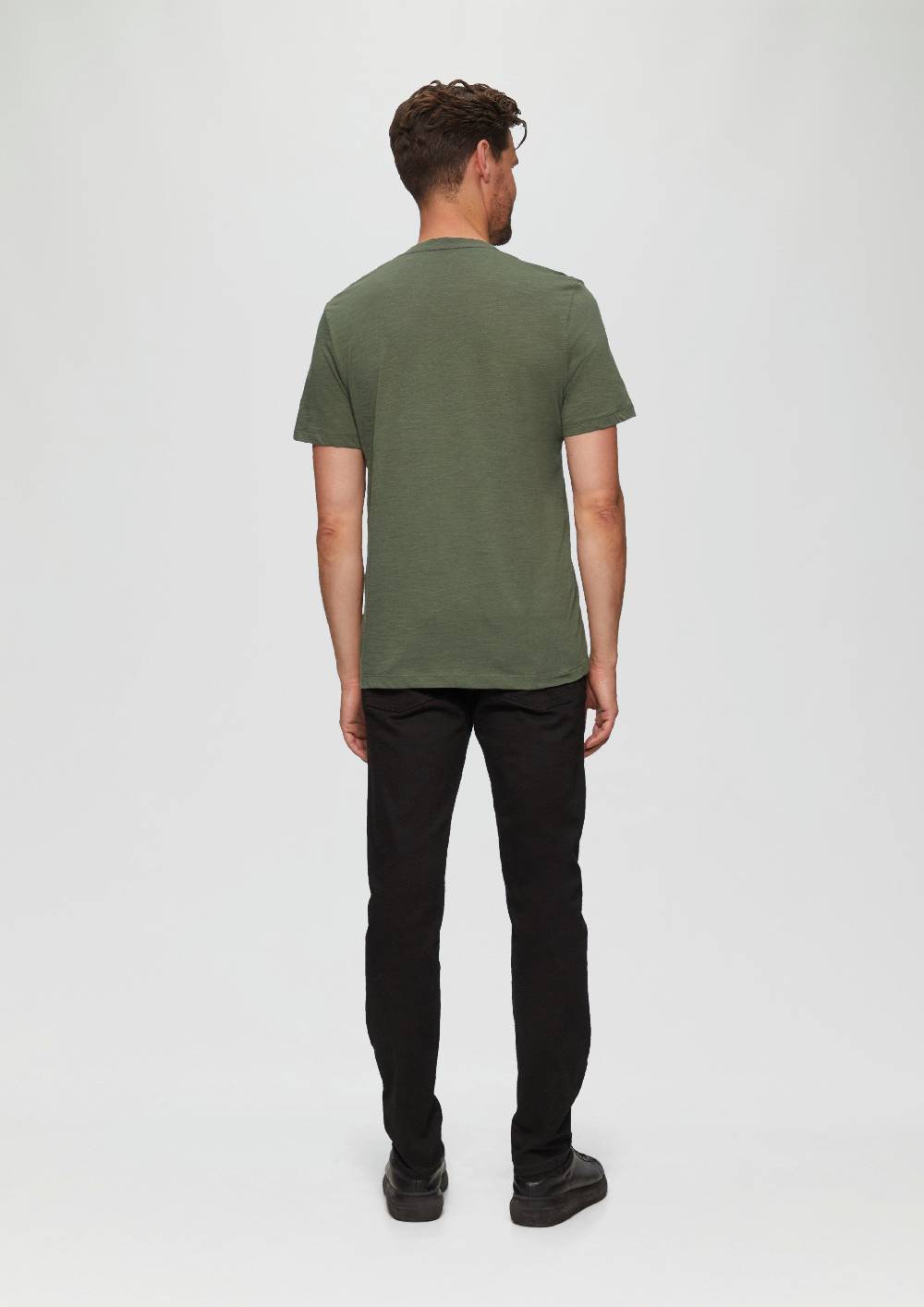 S.Oliver Baumwollshirt mit V-Ausschnitt und Flammgarnstruktur Bestseller