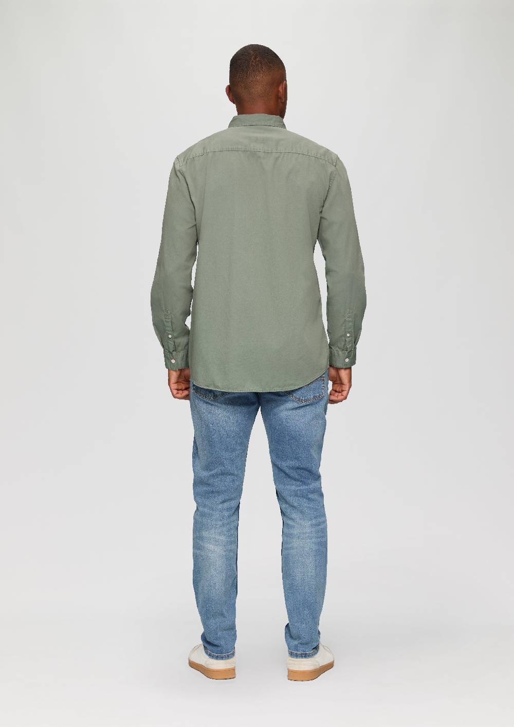 S.Oliver Garment Washed Hemd mit Logo-Stickerei Sonderangebote