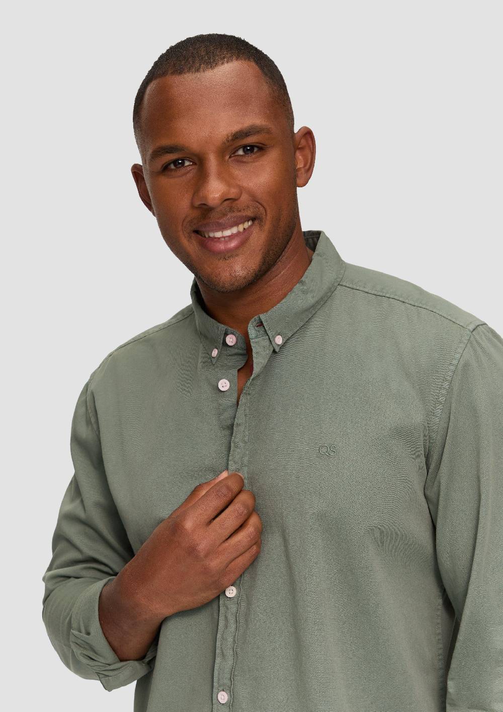 S.Oliver Garment Washed Hemd mit Logo-Stickerei Sonderangebote