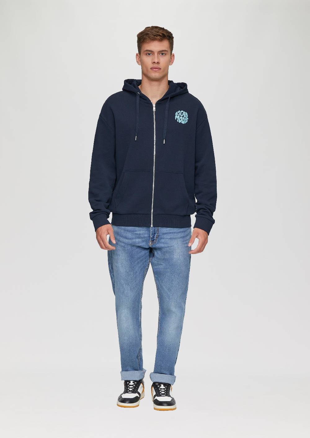 S.Oliver Sweatshirt-Jacke mit Print-Detail Tiefpreis