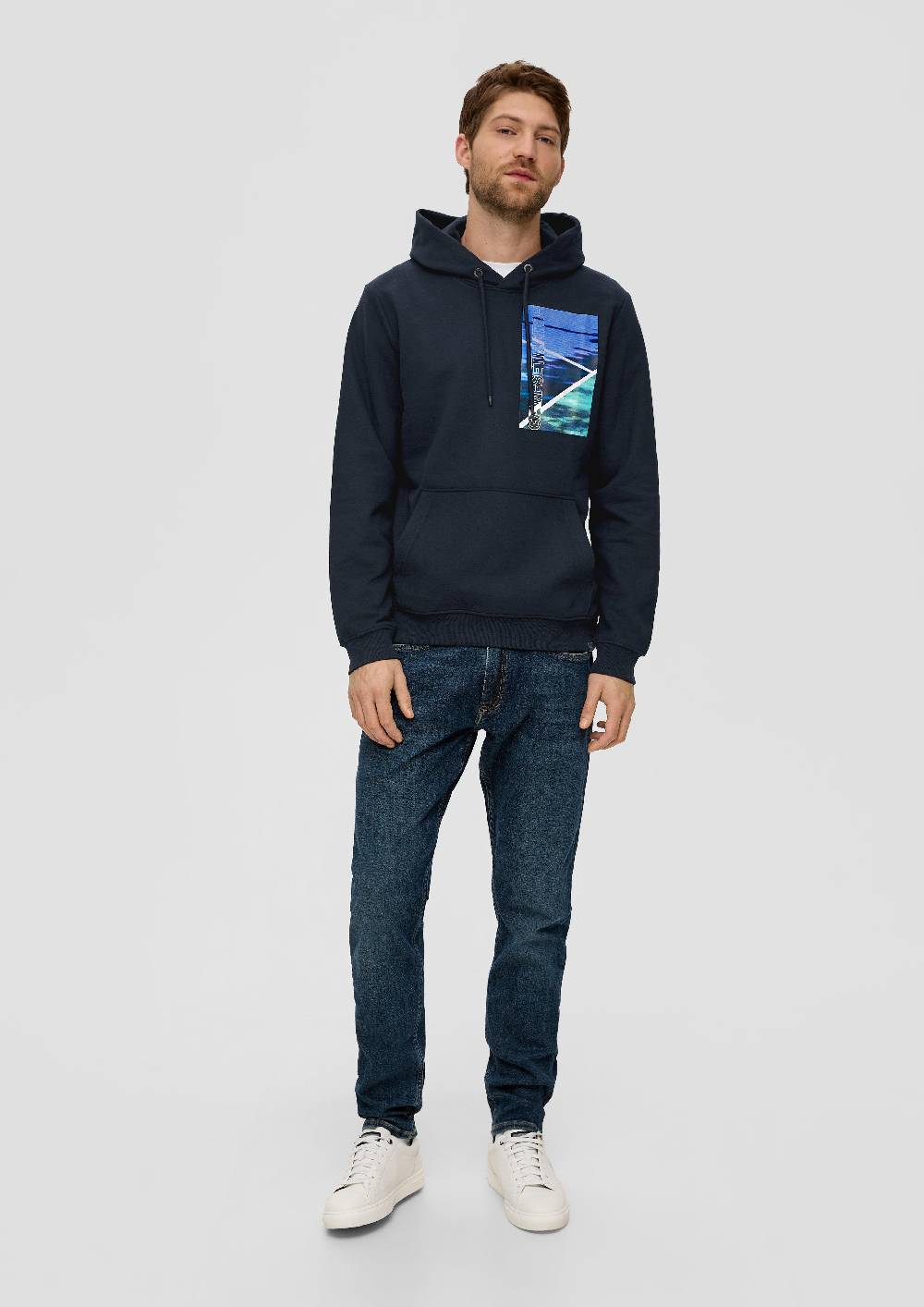 S.Oliver Kapuzensweater mit Labelprint Discount Store für neue Produkte