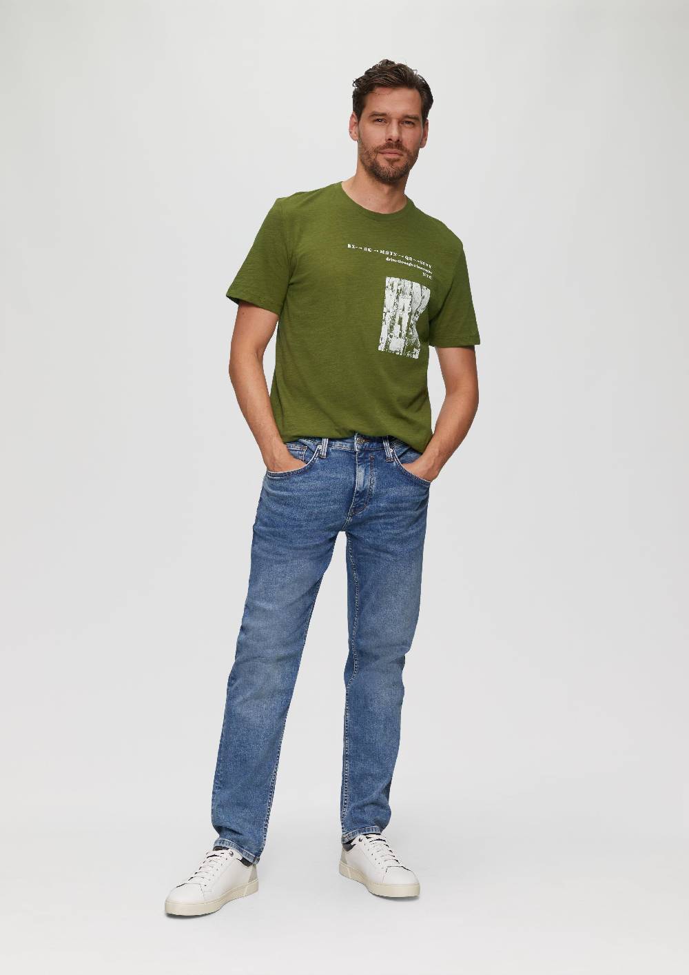 S.Oliver Printshirt aus Baumwolle mit Flammgarnstruktur Black Friday Preise