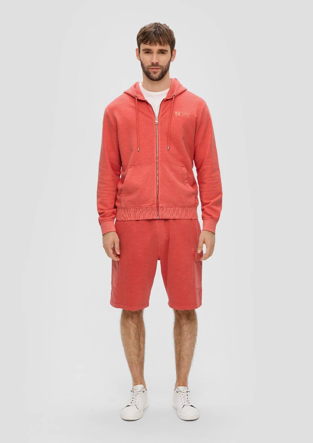 S.Oliver Sweatshirtjacke mit Garment Dye und Kapuze Fabrikpreis