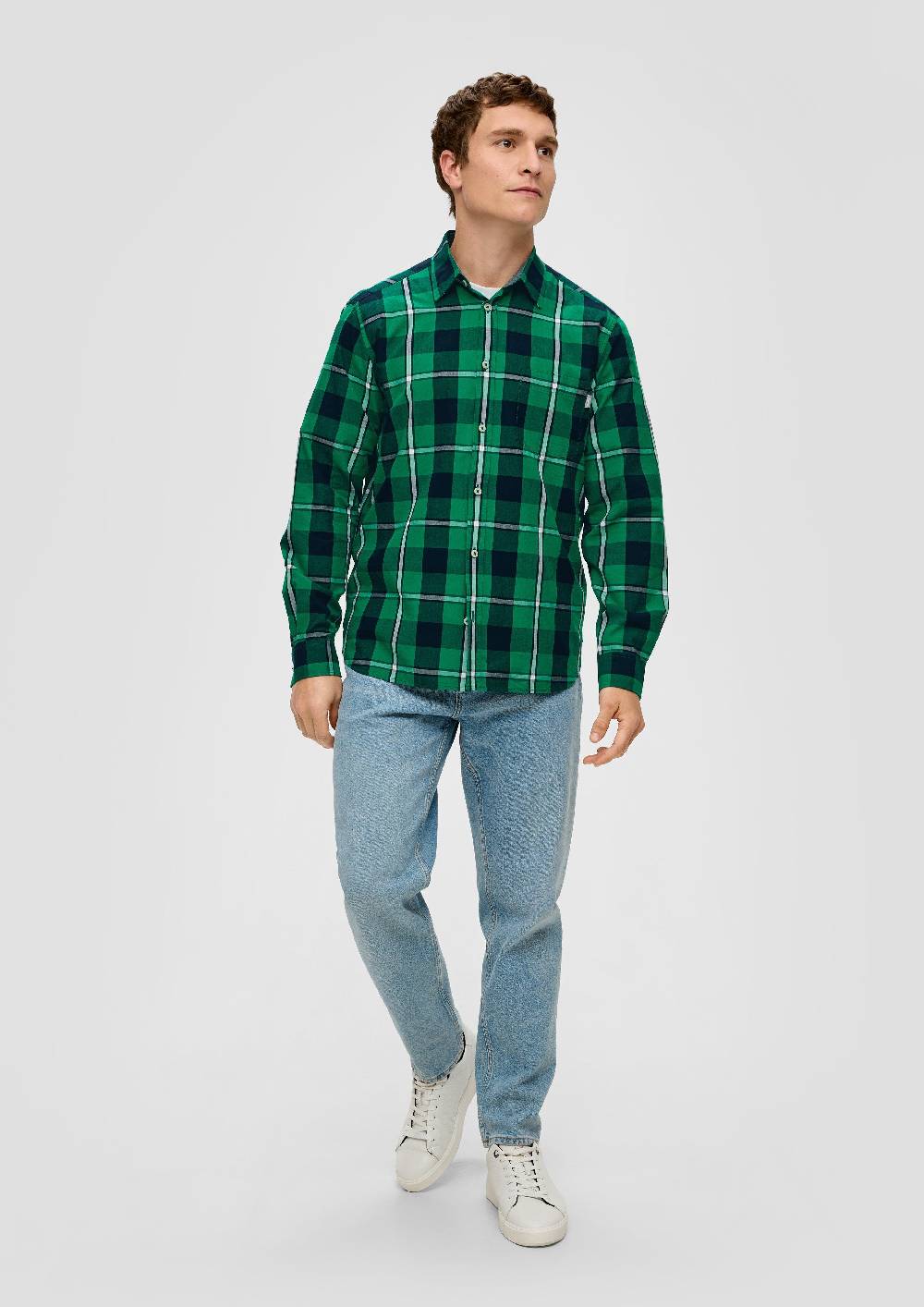 S.Oliver Regular: Langarmhemd aus Baumwolle Flash Sale