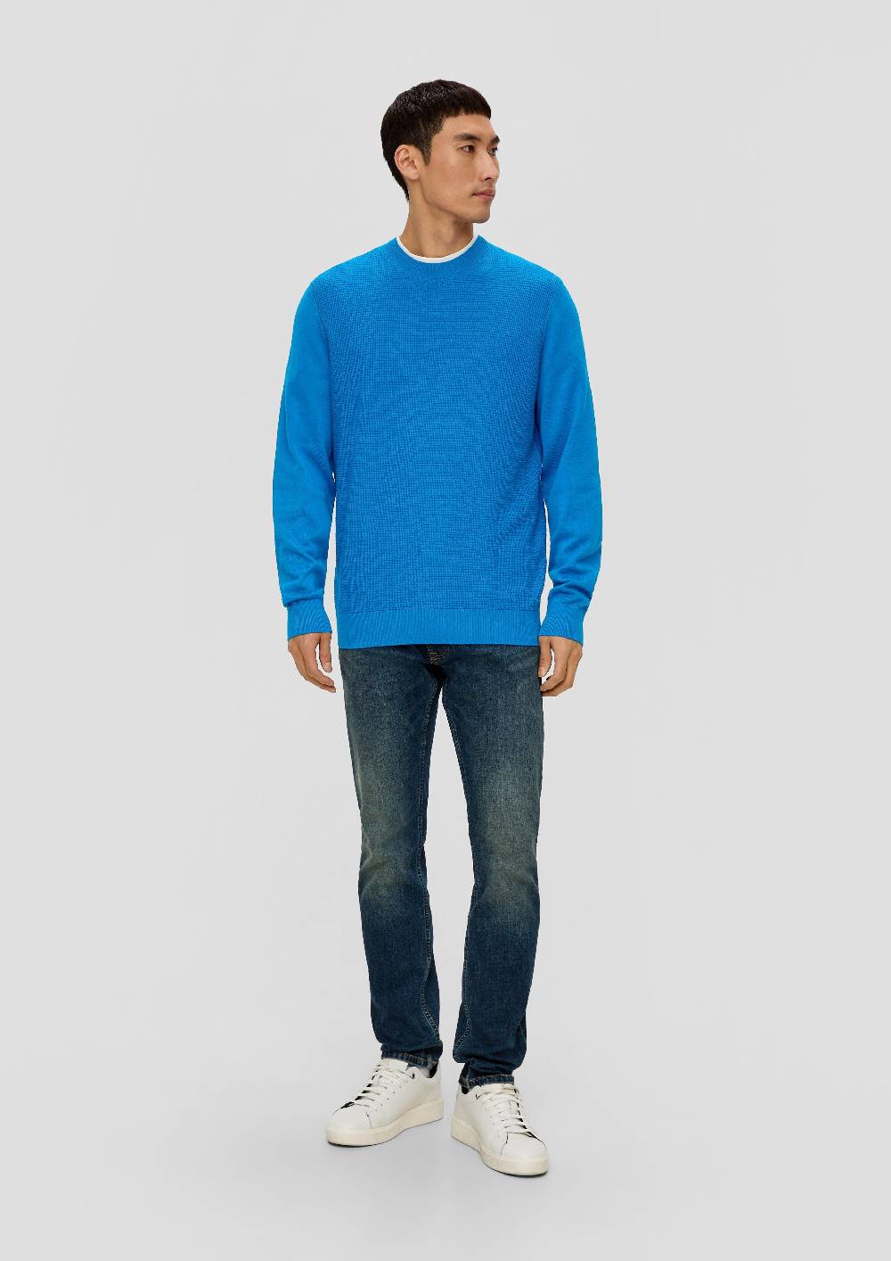 S.Oliver Strickpullover mit Waffelpiqué-Muster Exklusivangebot