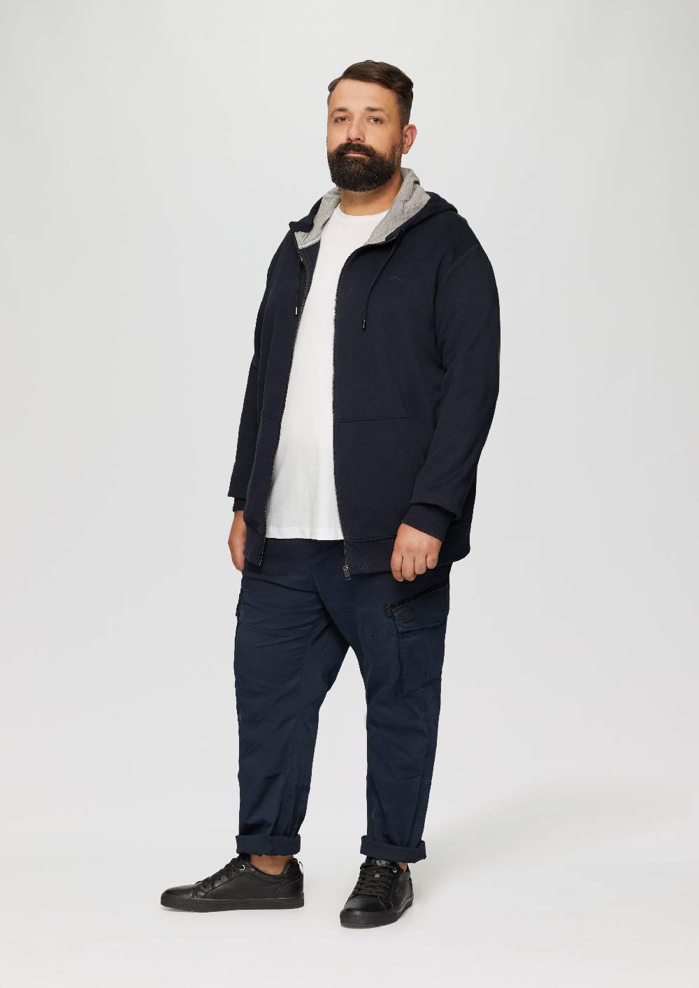 S.Oliver Sweatshirt-Jacke mit Kapuze und Logo Vatertagsangebot