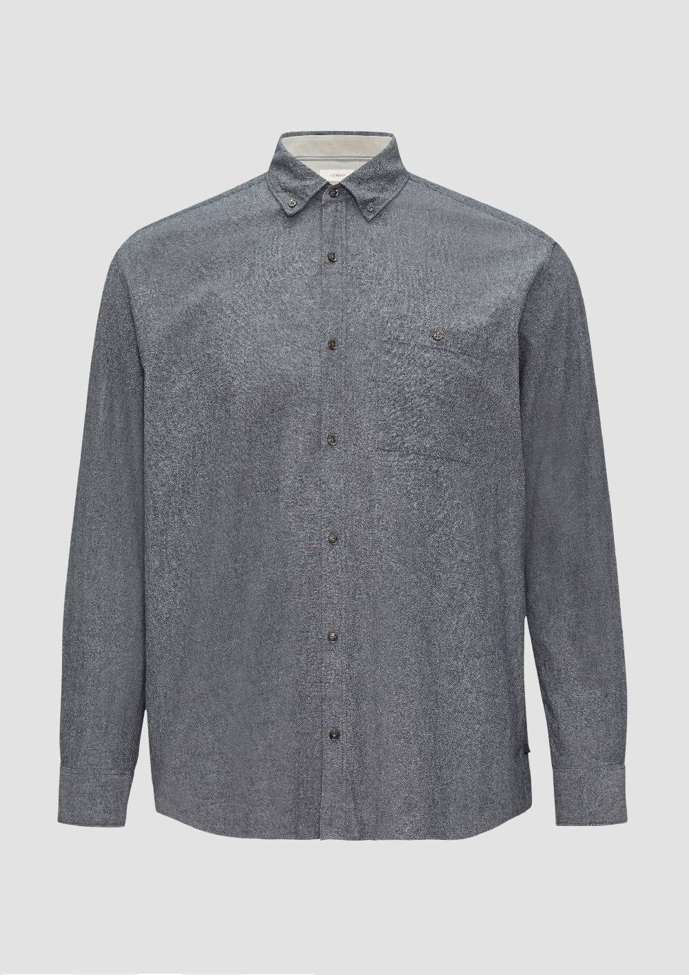 S.Oliver Regular Fit: Strukturiertes Hemd mit Button-Down-Kragen Kostenloser Versand international